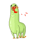 Animált pixel-art láma